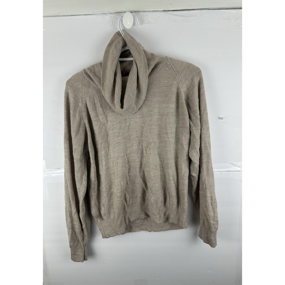 Designer Originals Women's Turtleneck Sweater Taupe Lightweight Knit